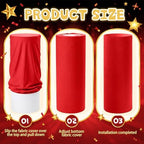 3 Pcs Cylinder Pedestal Stand Covers, Classic, Red and Black in Red and Black, alternate view 4