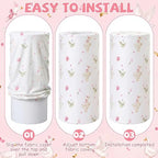 3 Pcs Cylinder Pedestal Stand Covers, Goose, Pink in Pink, alternate view 5