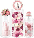 3 Pcs Cylinder Pedestal Stands Wedding Round Cylinder with 3 Size S+M+L, Cake Display Stand Set for Weddings
