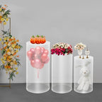 3 Pcs Cylinder Pedestal Stands Wedding Round Cylinder with 3 Size S+M+L, Cake Display Stand Set for Weddings, alternate view