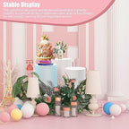 3 PCS Cylinder Pedestal Stands, White Cylinder Pedestal Display Stand Dessert Table Display Pillars Metal Plinth, alternate