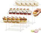 3 Pcs Dessert Table Display Set Acrylic Display Stands Buffet Food Risers in Clear