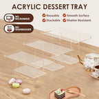 3 Pcs Dessert Table Display Set Acrylic Display Stands Buffet Food Risers in Clear, alternate view 4