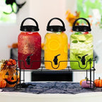 3 Pcs Drink Dispensers with Stand for Parties, 1 Gallon Set, Black in Black, alternate view 2