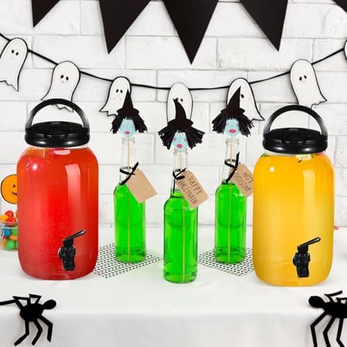 3 Pcs Drink Dispensers with Stand for Parties, 1 Gallon Set, Black in Black, alternate view 6