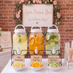 3 Pcs Drink Dispensers with Stand for Parties, 1 Gallon Set, White in White