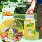 3 Pcs Drink Dispensers with Stand for Parties, 1 Gallon Set, White in White, alternate view 3