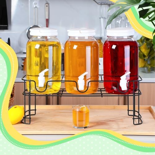 3 Pcs Drink Dispensers with Stand for Parties, 1 Gallon Set, White in White, alternate view 6