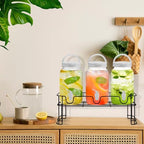 3 Pcs Drink Dispensers with Stand for Parties, 1 Gallon Set, White in White, alternate view 7