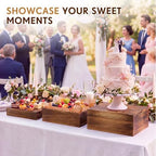 3 Pcs Extra Large Wood Buffet Risers, 14" 12" 10", Brown in Brown, alternate view 4