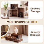 3 Pcs Extra Large Wood Buffet Risers, 14" 12" 10", Brown in Brown, alternate view 6