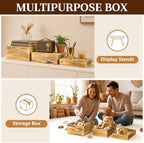 3 Pcs Extra Large Wood Buffet Risers, 14" 12" 10", Light Rustic in Light Rustic, alternate view 5