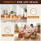 3 Pcs Extra Large Wood Buffet Risers, 16" 15" 14", Acacia in Acacia, alternate view 5