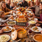 3 Pcs Fall Table Decor, Pumpkin Pie Wood Block Sign Home Tray, alternate view 6