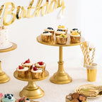3 PCS Gold Cake Stand Set (8"/10"/12" Cake Plate), Metal in Gold, alternate view 2