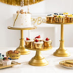 3 PCS Gold Cake Stand Set (8"/10"/12" Cake Plate), Metal in Gold, alternate view 6