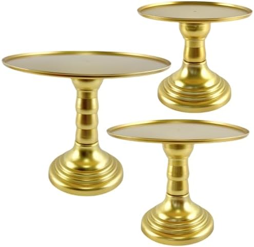 3 Pcs Gold Cake Stand Set Round Plastic Cupcake Stand Holder Dessert Table Display Set, Dessert Serving Platter
