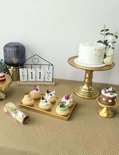 3 Pcs Gold Cake Stand Set Round Plastic Cupcake Stand Holder Dessert Table Display Set, Dessert Serving Platter, alternate