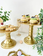 3 Pcs Gold Cake Stand Set Round Plastic Cupcake Stand Holder Dessert Table Display Set, Dessert Serving Platter, alternate