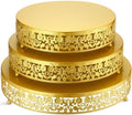 3 Pcs Gold Round Cake Stand 16 14 12 Inch Wedding Traditional in Gold