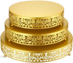3 Pcs Gold Round Cake Stand 16 14 12 Inch Wedding Traditional in Gold