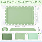3 Pcs Green Serving Trays Plastic Food Platters, alternate view 3