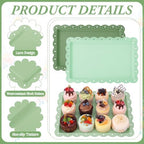 3 Pcs Green Serving Trays Plastic Food Platters, alternate view 4