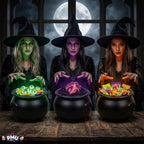3 Pcs Halloween Cauldron - 10inch Witch Plastic Cauldron bowl Black, For Halloween Décor, alternate view 2