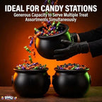 3 Pcs Halloween Cauldron - 10inch Witch Plastic Cauldron bowl Black, For Halloween Décor, alternate view 6