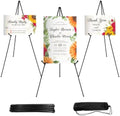 3 Pcs Lightweight Easel Stand, 66 Inch, Black, with Carry Bags in Black