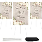 3 Pcs Lightweight Easel Stand, 66 Inch, White, with Portable Bags in White