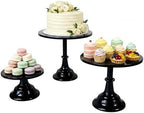 3 Pcs Metal Cake Stand Set 8/10/12 inch Black Dessert Table Display in Black