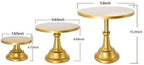 3 Pcs Metal Cake Stand Set 8/10/12 inch Gold Dessert Table Display in gold, alternate view 2