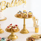 3 Pcs Metal Cake Stand Set 8/10/12 inch Gold Dessert Table Display in gold, alternate view 6