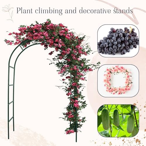 3 Pcs Metal Garden Arch Trellis Wedding Arches Pergola Arbor 7.9 Ft, Two Way Assemble, Durable Wedding Trellis, alternate
