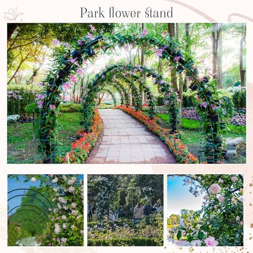 3 Pcs Metal Garden Arch Trellis Wedding Arches Pergola Arbor 7.9 Ft, Two Way Assemble, Durable Wedding Trellis, alternate
