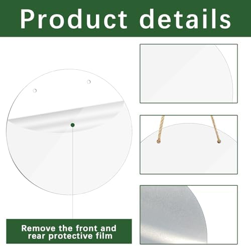 3 pcs metal sublimation door hanger blanks,10 inch circle Unfinished Blanks Sign Door Hanger, sublimation, alternate view 3