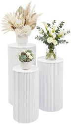 3 PCS Metal White Display Stands Pillars (3, White 1)