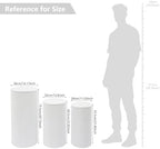 3 PCS Metal White Display Stands Pillars (3, White 1), alternate view 3