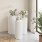 3 PCS Metal White Display Stands Pillars (3, White 1), alternate view 4