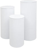 3 PCS Metal White Display Stands Pillars (3, White 1), alternate view 7