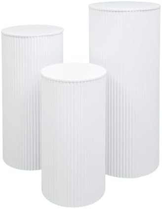 3 PCS Metal White Display Stands Pillars (3, White 1), alternate view 7