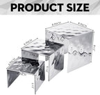 3 Pcs Nested Stainless Steel Display Risers with Hammered Finish Silver Food Dessert Display Stand for Catering, alternate