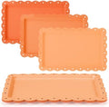 3 Pcs Orange Serving Trays Plastic Food Platters