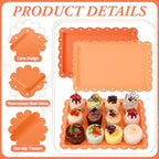 3 Pcs Orange Serving Trays Plastic Food Platters, alternate view 4