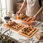 3 Pcs Orange Serving Trays Plastic Food Platters, alternate view 5