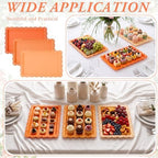 3 Pcs Orange Serving Trays Plastic Food Platters, alternate view 6