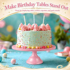 3 Pcs Pink Cake Stand Set Metal Round Pedestal Dessert Pie Pizza Display Stands 8" 10" 12" Serving Tray, alternate view 4