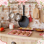 3 Pcs Red Gingham Serving Trays 13 x 10 Inch Plaid Melamine Platter in 13 x 10 Inch in Red, alternate view 2