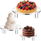 3 Pcs Round Acrylic Display Riser Clear (9'', 11'', 13'') in clear